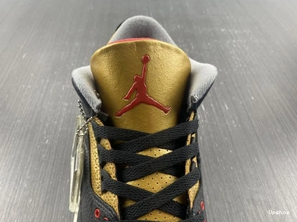 Cement Jordan SoftTouch Retro 3 3832 Black CK9246- Gold 1029